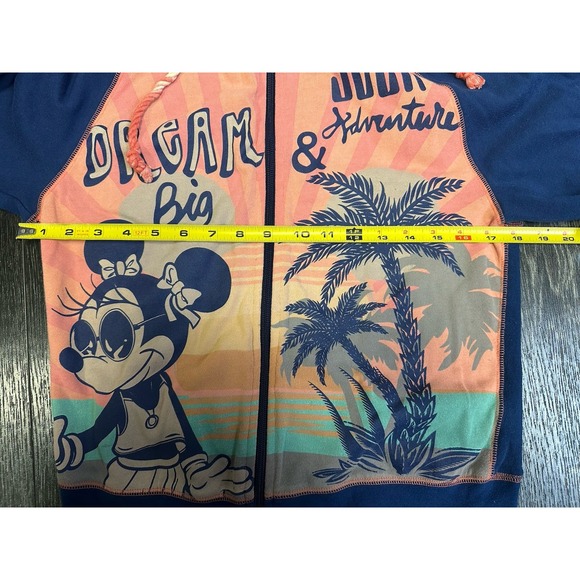 Disneyland Resort Palm Tree Beach Minnie Mouse Full Zip Disney Hoodie Women's S - Picture 6 of 7